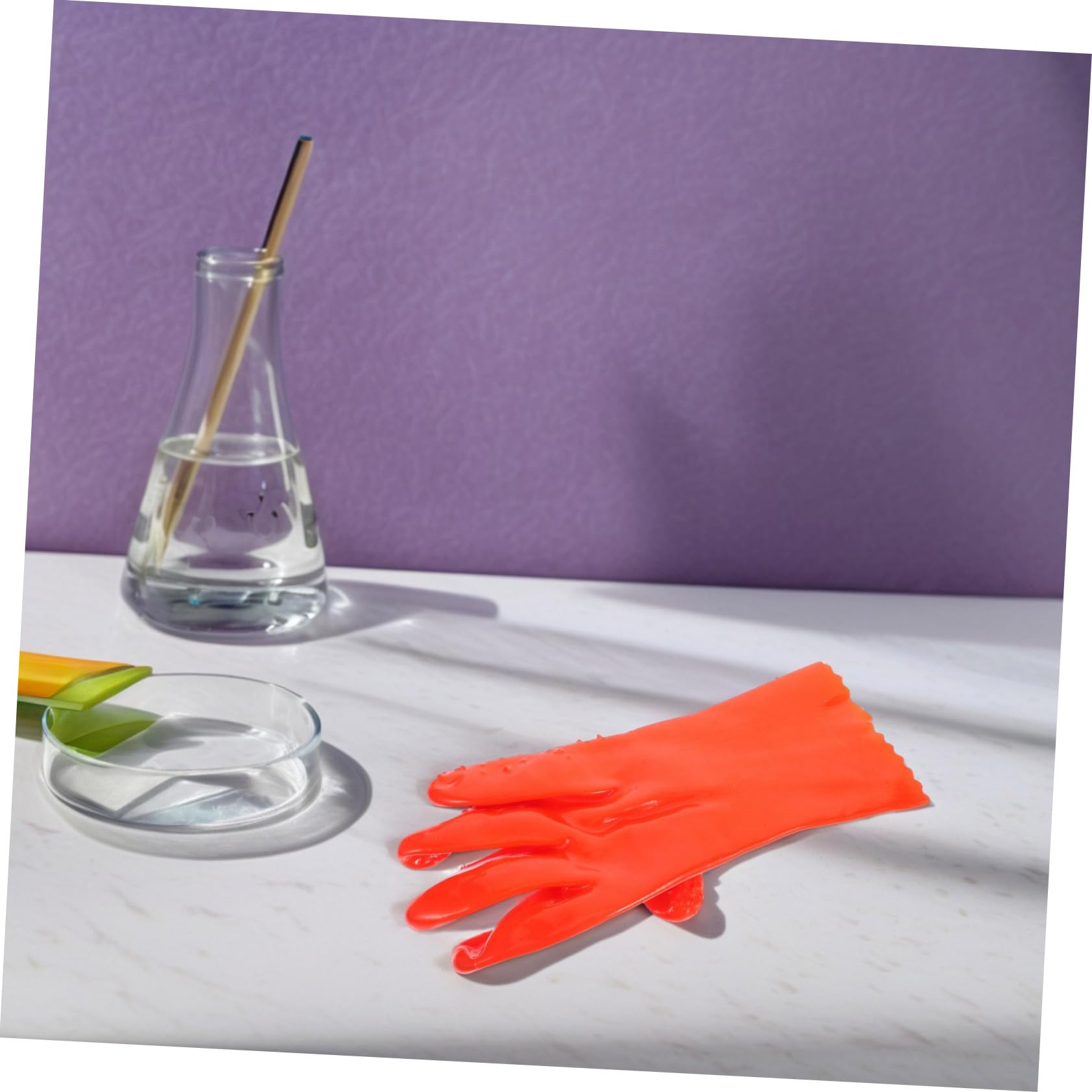 VILLCASE Guantes de Pvc Naranja Impermeables y Antideslizantes 6 Pares
