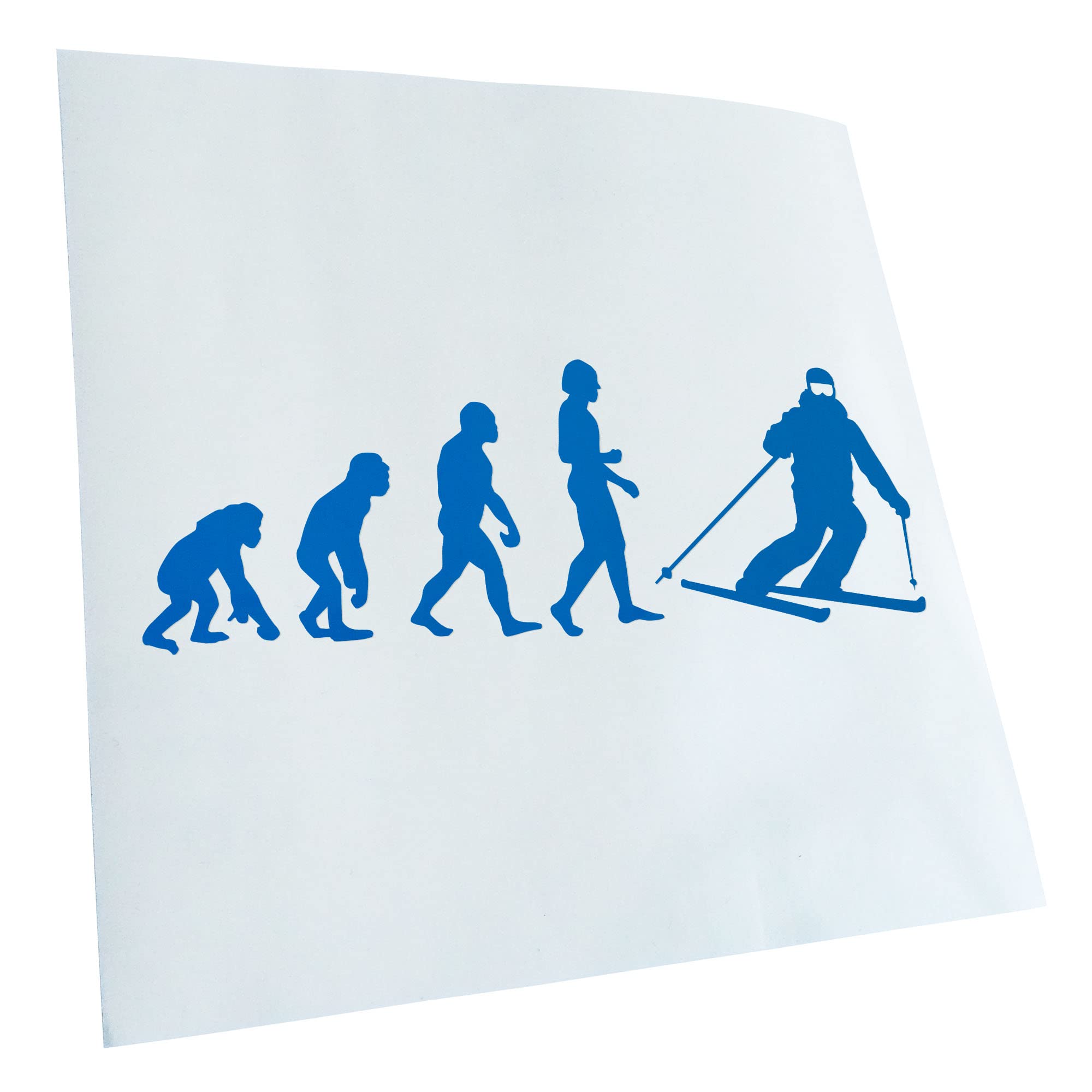 Kiwistar - Car Sticker - Blue - 24 x 8 cm Evolution Skiing - Rear Window Car Sticker Weatherproof for Car Truck Moped Truck - Sticker Exterior Self-Adhesive Tuning Accessories for Window Vehicle