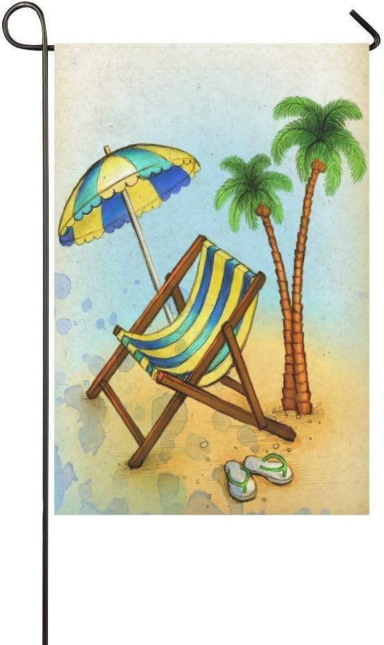 Custom Home Outdoor Garden Flag Summer Beach Deckchair
