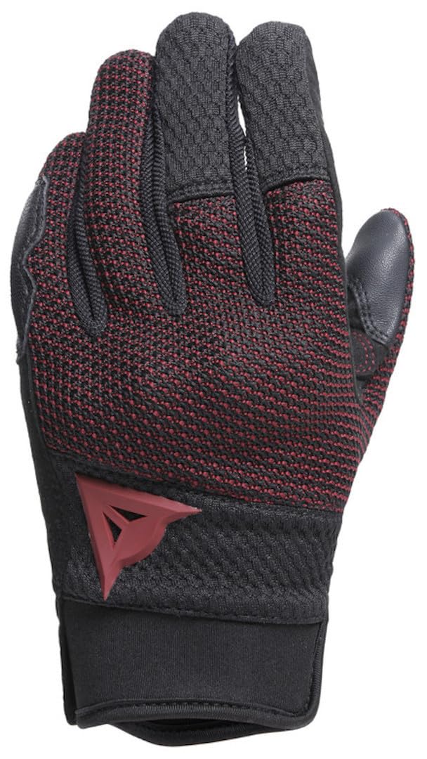 Dainese - Torino Woman Gloves, Guantes de Moto Textiles, Protectores de Nudillos, Pantalla Táctil, Guantes de Moto para Mujer, Negro/Apple-Butter, L