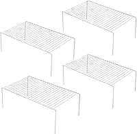 Vista 10 de iPEGTOP Estante organizador grande (15.7 x 9.4 pulgadas) para armario de cocina y congelador, juego de 4 estantes de alambre de metal inoxidables