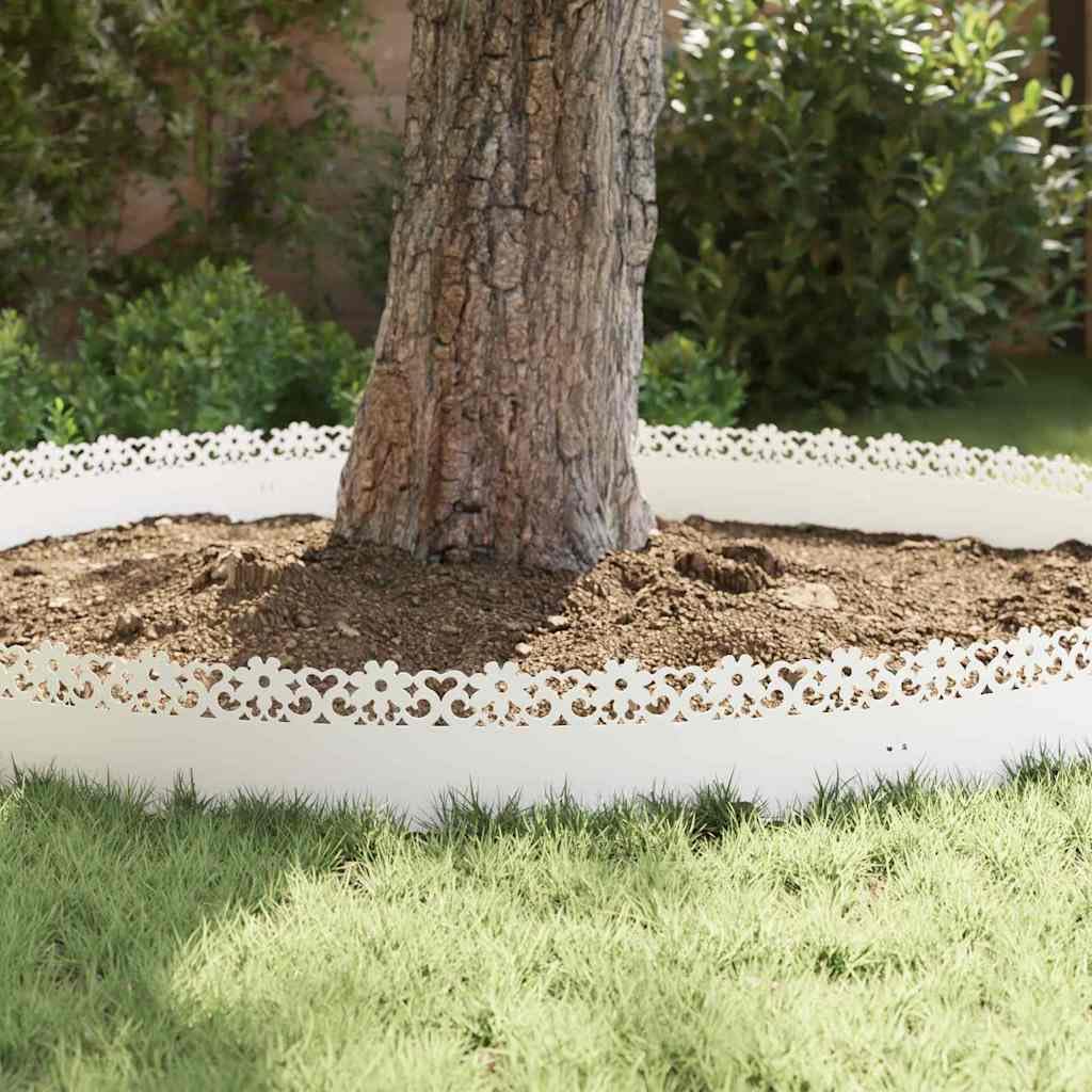 Bordure de pelouse 10 pièces 103 x 0,05 x 22 cm Acier Blanc