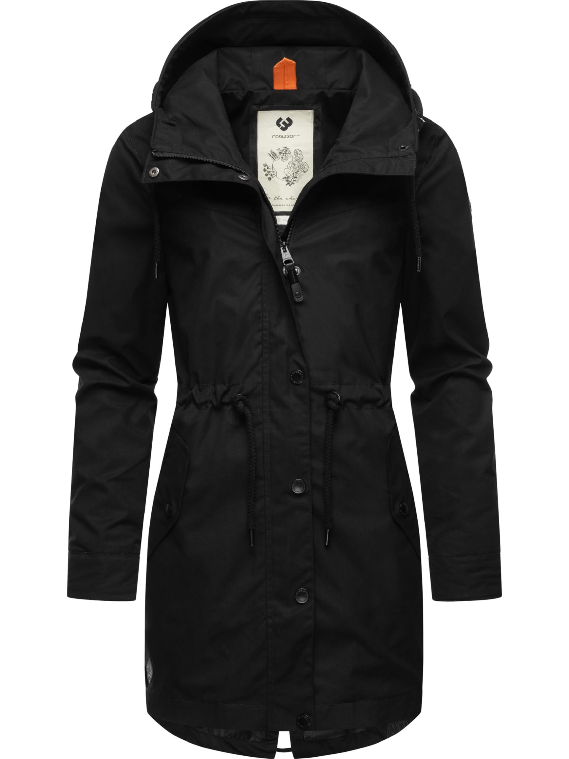 Ragwear Women's Black24 Canny Transition Jacket Lightweight Jacket Long With Hood Xs - 6XL, M