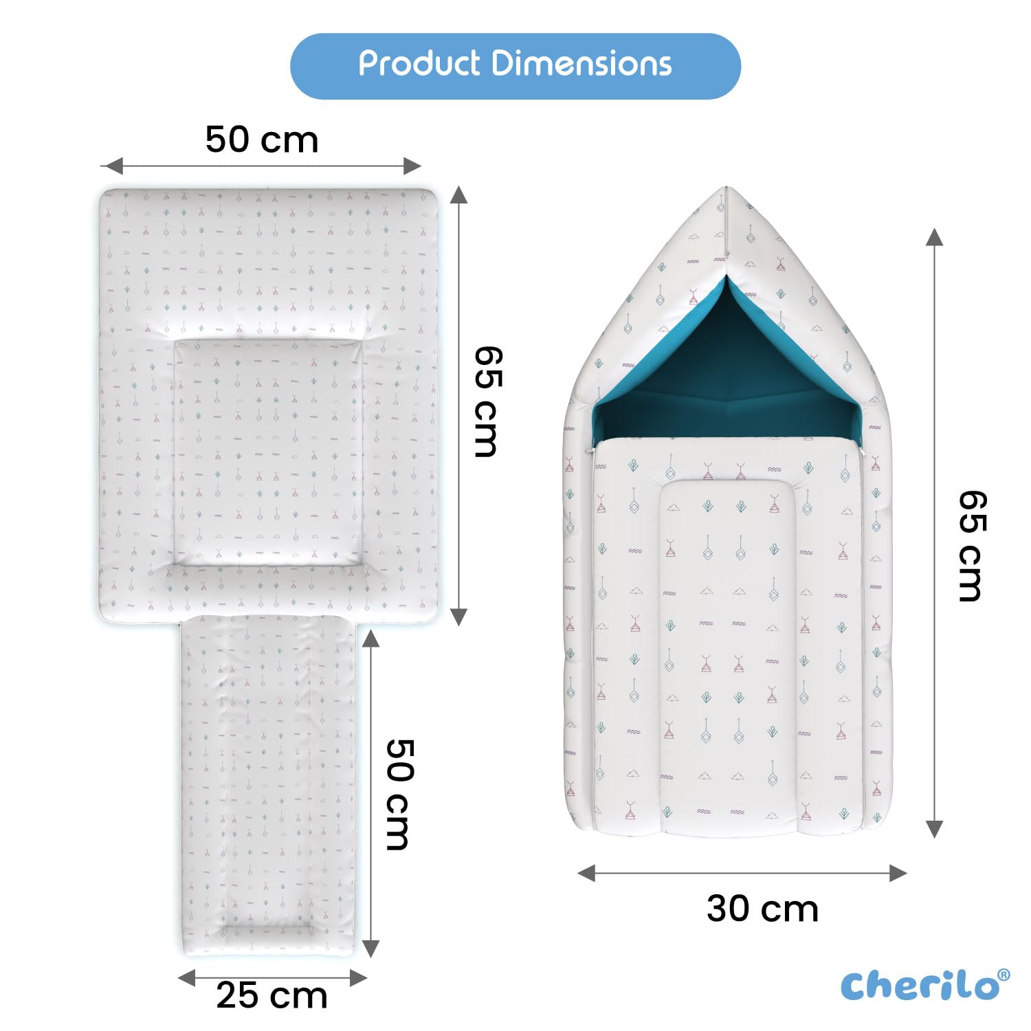 Cherilo 3 in 1 Baby Bed, Sleeping Bag & Carry Nest, Cotton Baby Bedding for New Born & Infant, Portable Bassinet, for Baby Carrying & Unisex Baby Sleeping Bed, 0M+ (White Abstract) - Image 5 thumbnail