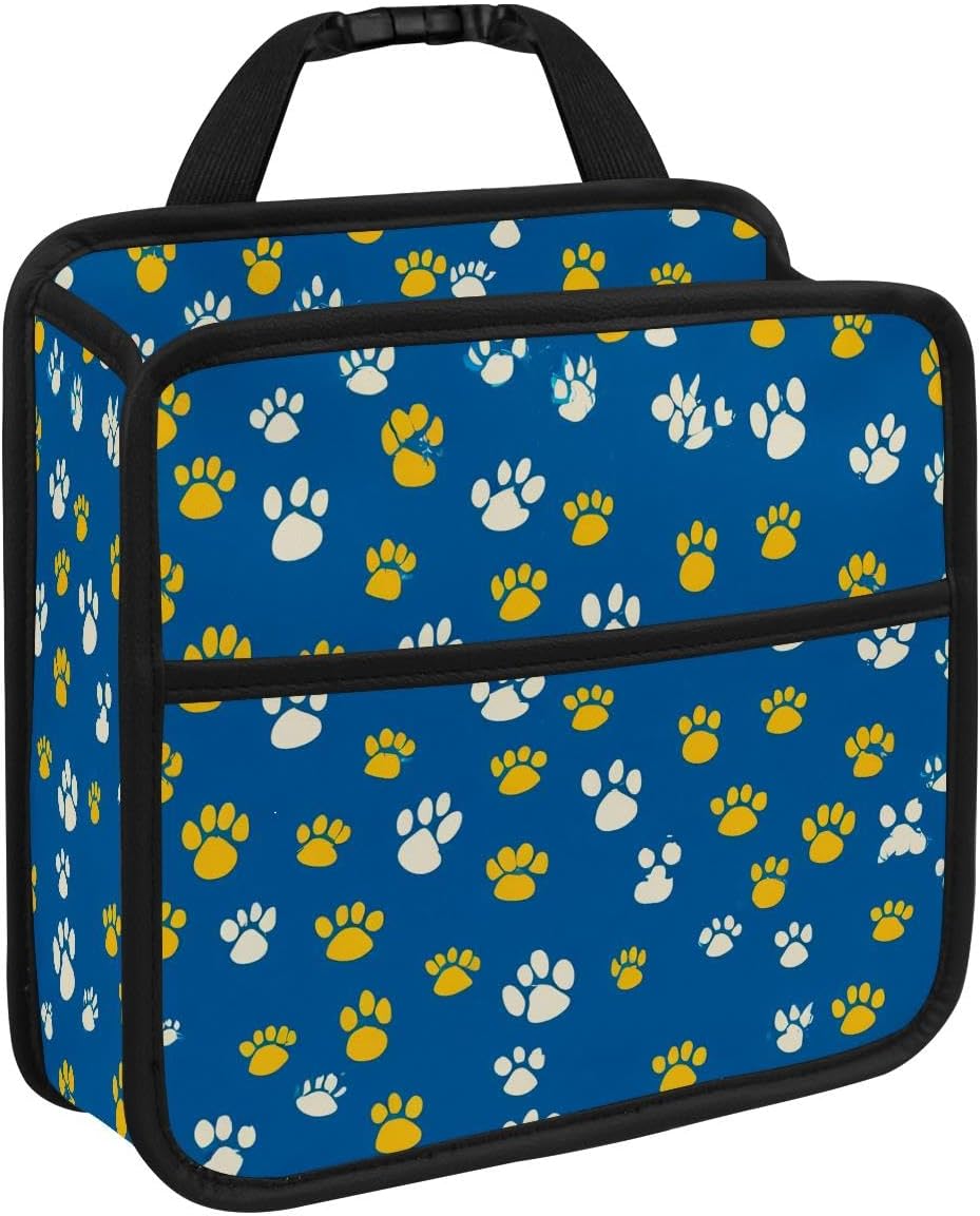 NEWzone Dogs Paws Car Seat Back Hanging Bag Car Document Holder Multi-Pocket Bottle Bag Storage Box Organizer Travel Tidy Pouch Pocket Kids
