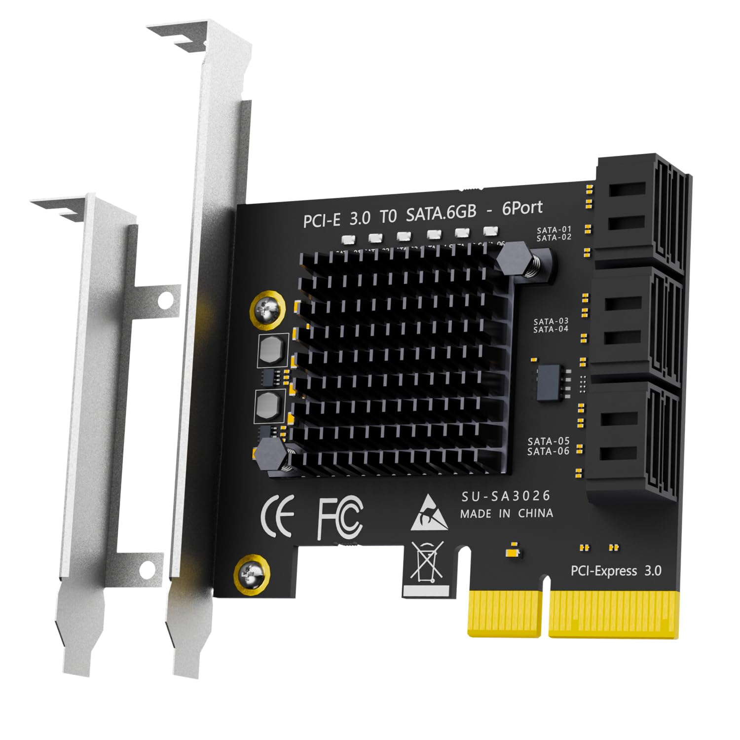 GLOTRENDS 6 Port SATA Expansion Card - Add 6 Drives! -1