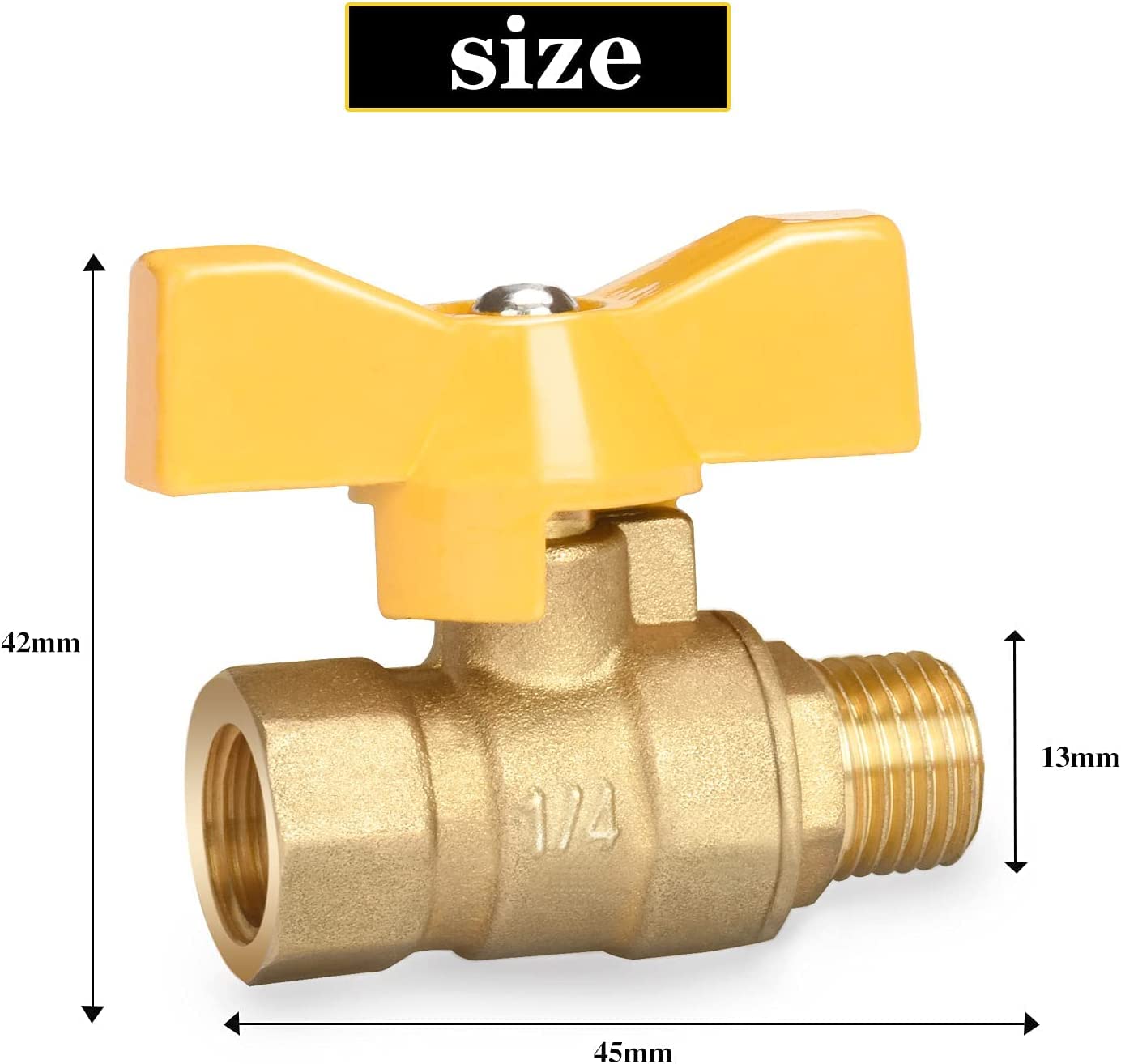 SJZBIN Mini Valvola A Sfera 2PCS 1/4 Di Pollice NPT Ottone Femmina X