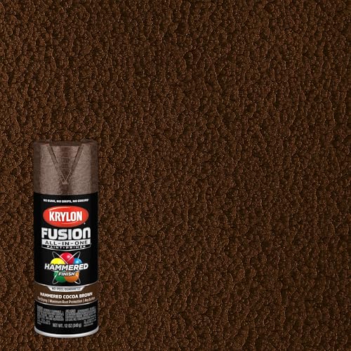 Image of Krylon Fusion All-In-One Adhesive Hammered Finish Spray Paint for Indoor /Outdoor Use, 12 oz, Cocoa Brown