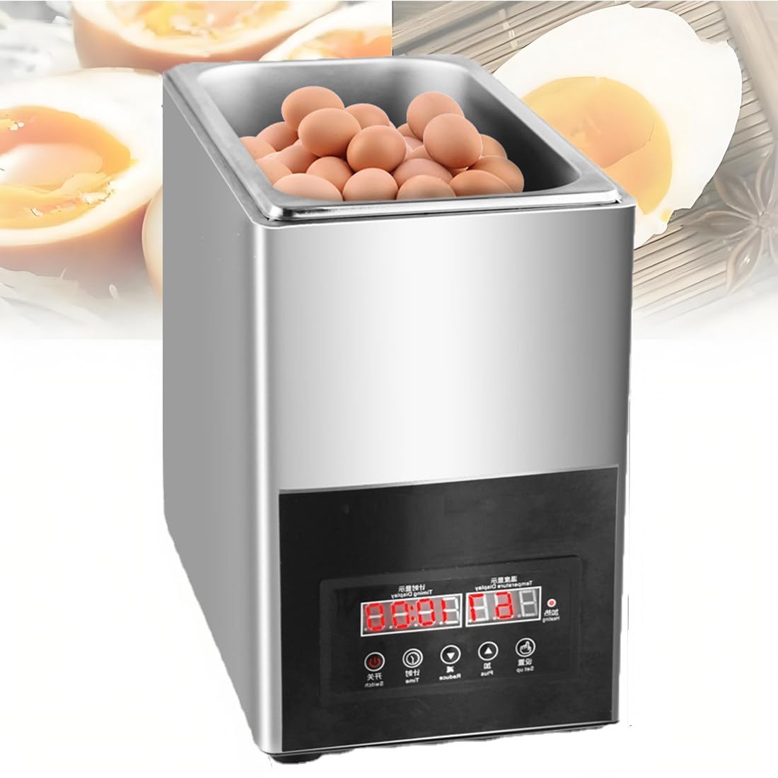 Cocedor Huevos Gran Capacidad Profesional,Máquina Comercial Cocer Huevos 800w,con Apagado Automático,Calentamiento 5 Etapas,Adecuado para Hacer Todo Tipo Huevos Cocidos