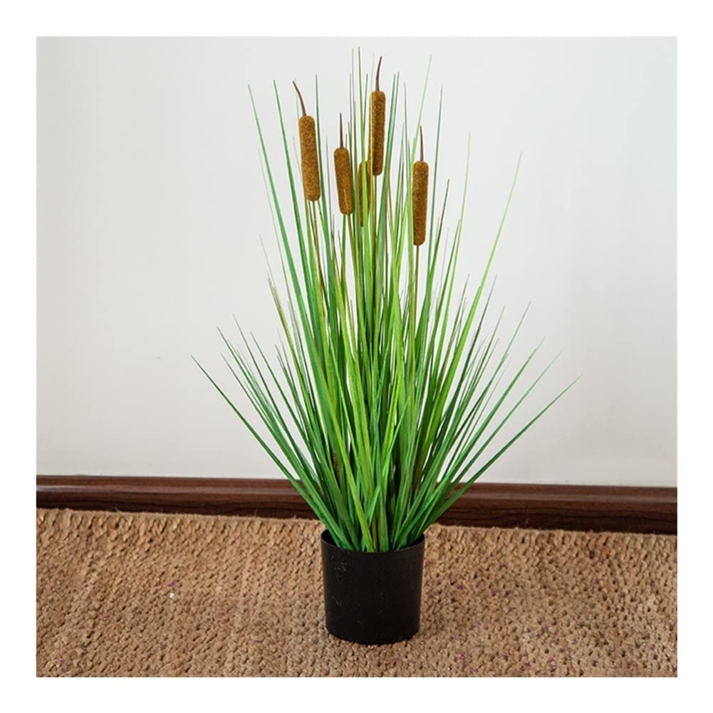 Verde Ornamenti Plants Plants Cattail, Piante Verdi Artificiali, Piante Fake in Vaso for L'Ufficio for Ufficio Agriturismo Senza Manutenzione (Color : 70cm/27.5in)