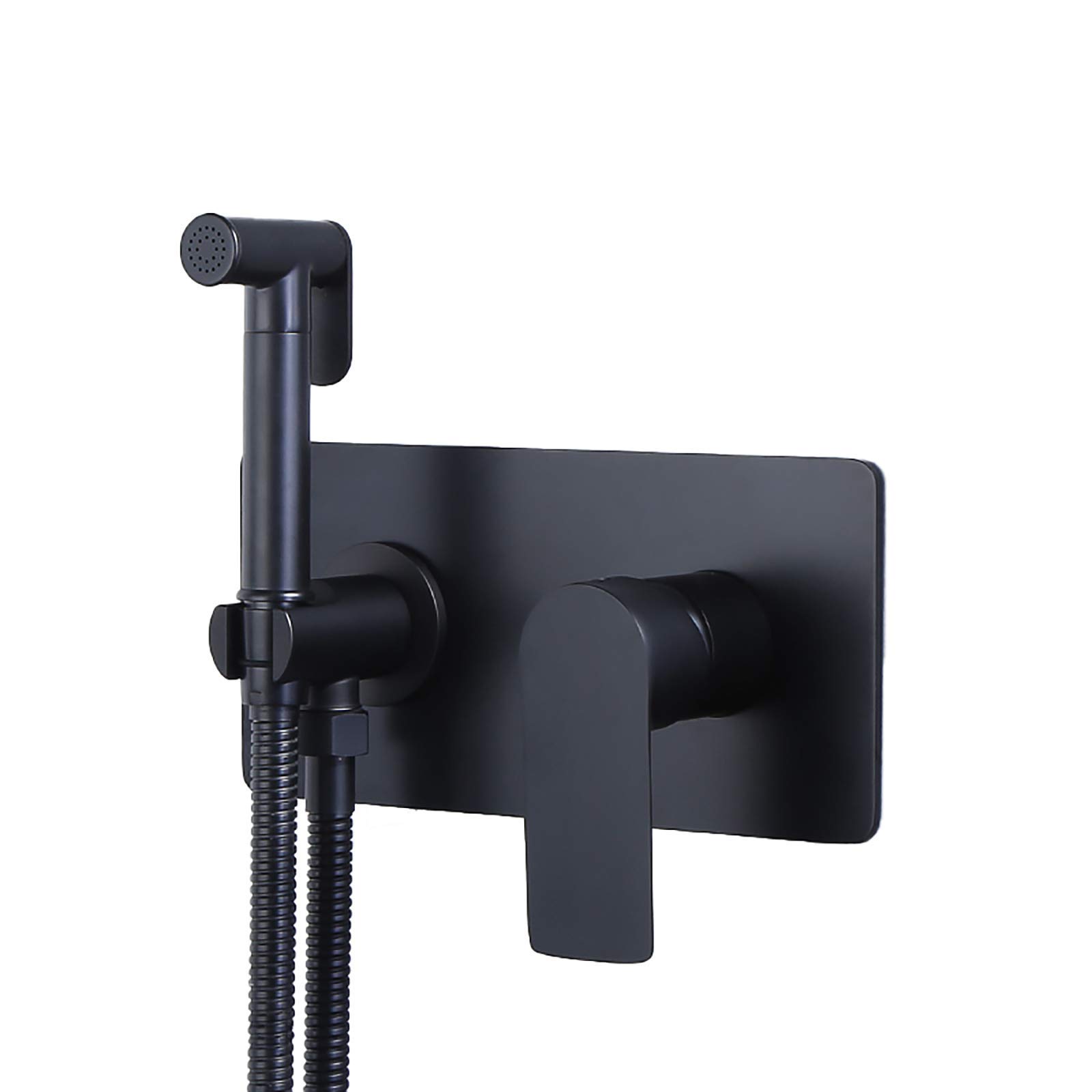 Zestaw Z Spryskiwaczem Do Pieluch Z Czarnego Materiału, Ręczny Bidet Z Ciepłą I Zimną Wodą, Zestaw Toaletowy, Pojedynczy Uchwyt, Mosiężny Spryskiwacz Do Toalety, Mon,Round