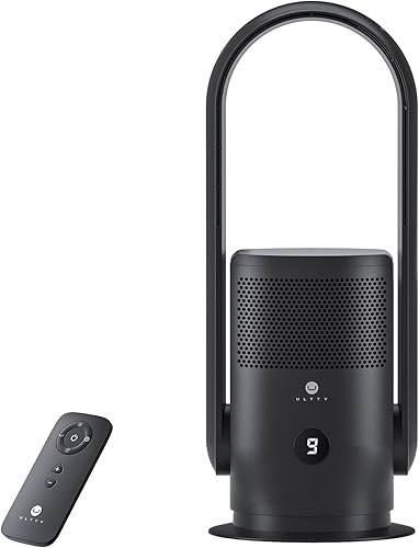 Miniatura 2 de ULTTY Bladeless Tower Fan with Remote, 90° Oscillating Tower Fan with HEPA Filter, Remote, Touch, 8H Timer, 9 Speeds, Powerful Floor Fan for Bedroom