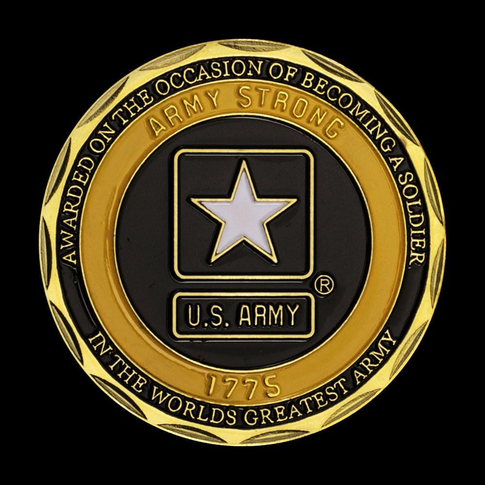 1 PCS US Army Soldier Award Challenge Coin Basic Training Graduated Gift Boot Camp Craftsmanship Collectible Medal Gold Plated Commemorative Coin with White Capsule