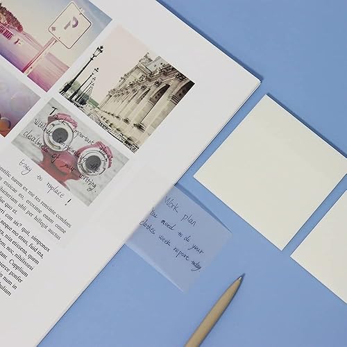 Miniatura 2 de Notas adhesivas transparentes (10) almohadillas de 3 x 3 pulgadas (50 hojas por bloc), 500 hojas en total, impermeables y a prueba de manchas