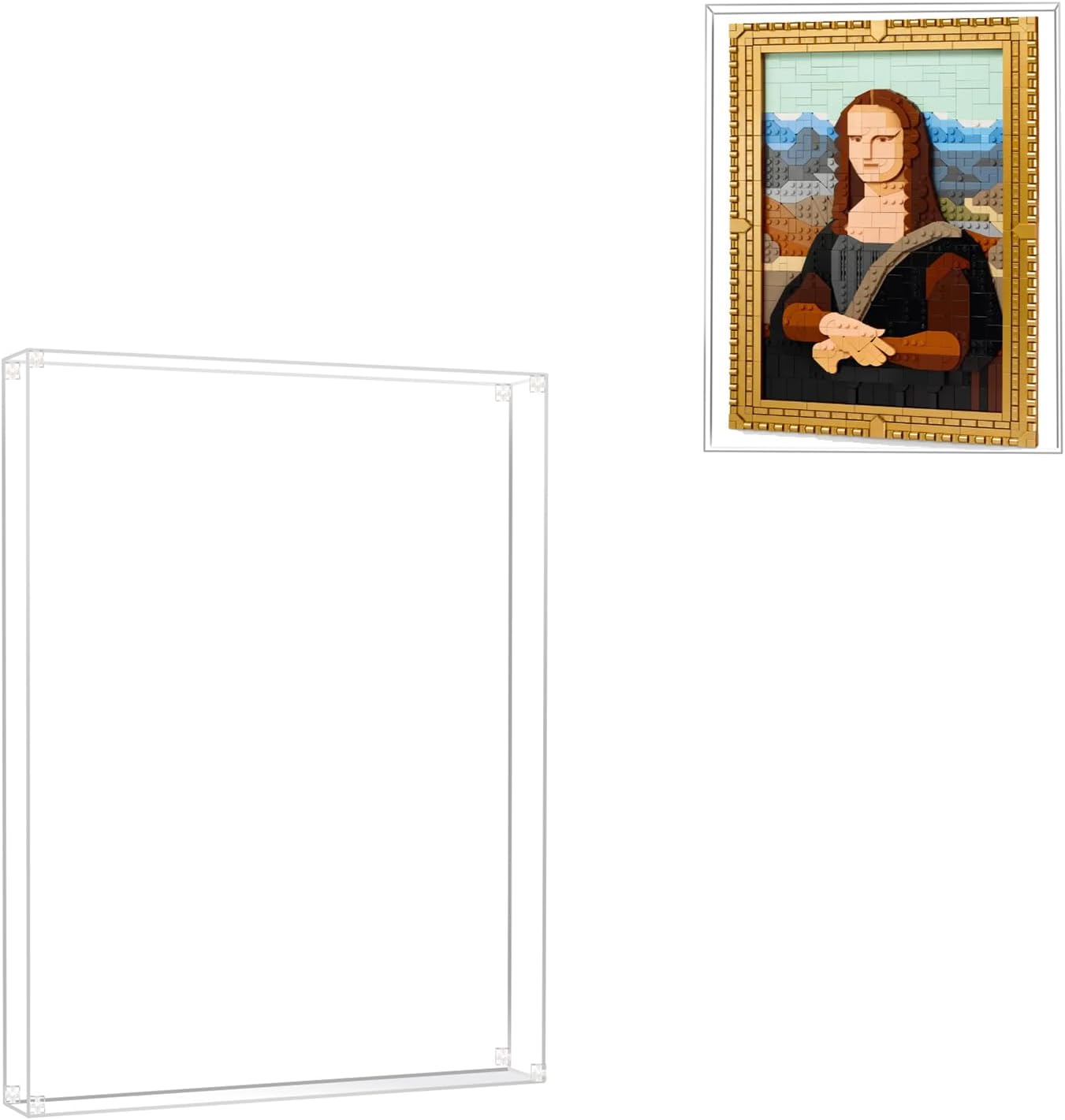 Acrylic Display Case for Lego 31213 Mona Lisa Can Be Installed on The Wall Photo Frame (NOT Included The Model)