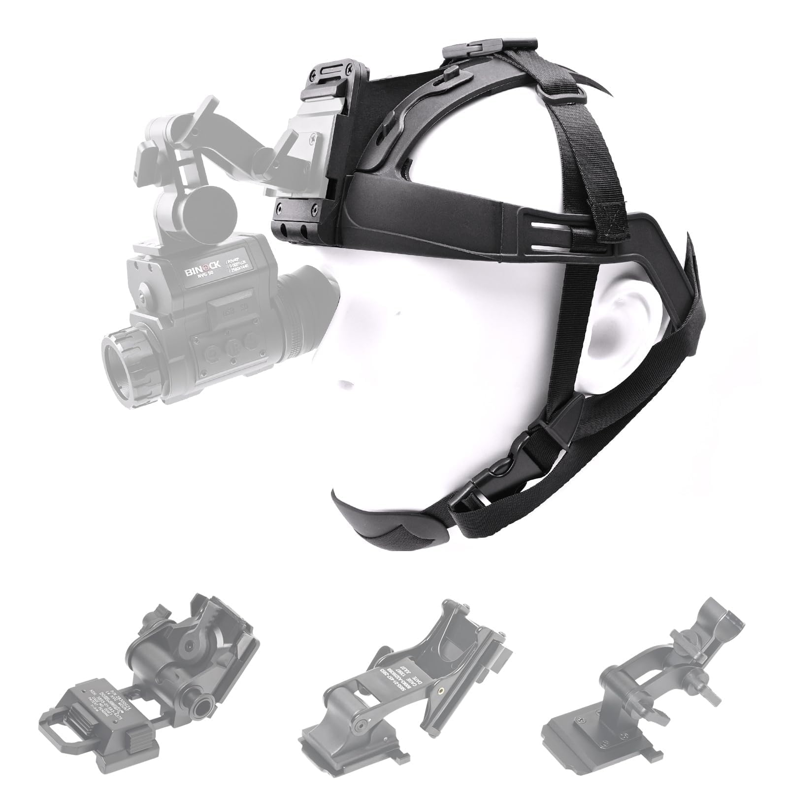 Generico Caschi Tattici Morbidi, Fascia per La Testa per Visori Notturni | Cappuccio regolabile per staffa NVG per cuffia, visori notturni e action camera, per NV8000 NVG10 NVG30 NVG50 PVS 14
