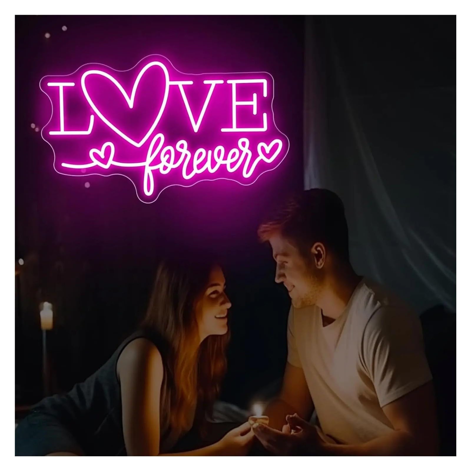 néon signe Enseigne Néon LED"I Love Forever Heart"