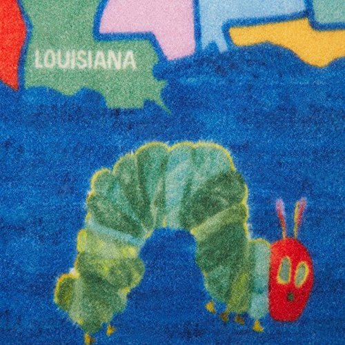 Eric Carle Elementary Usa Map Kids Machine Washable Area Rug Blue/Red, 35"X51" #TOP5