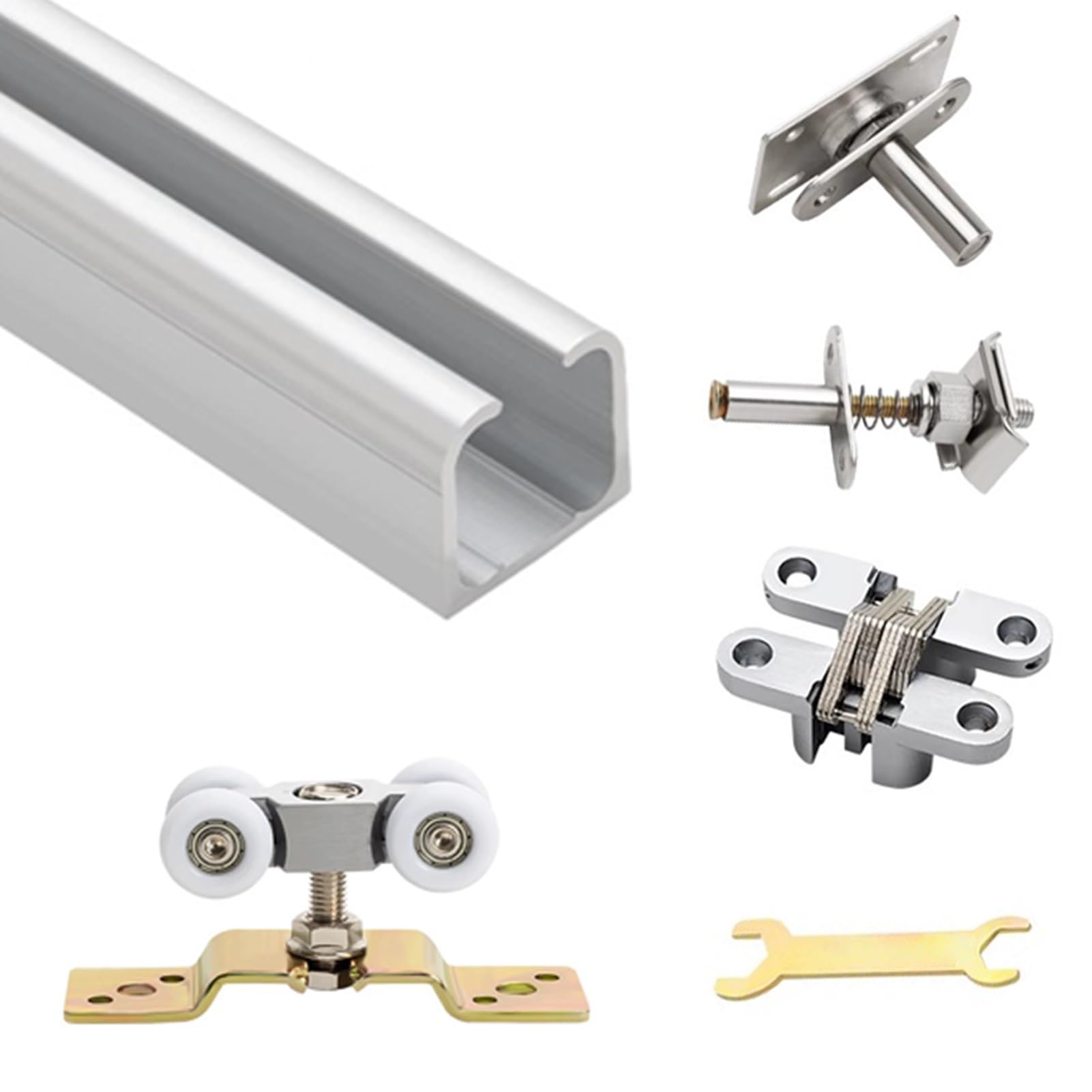 Kit rail porte coulissante pliante de 300cm pour grand placard intérieur