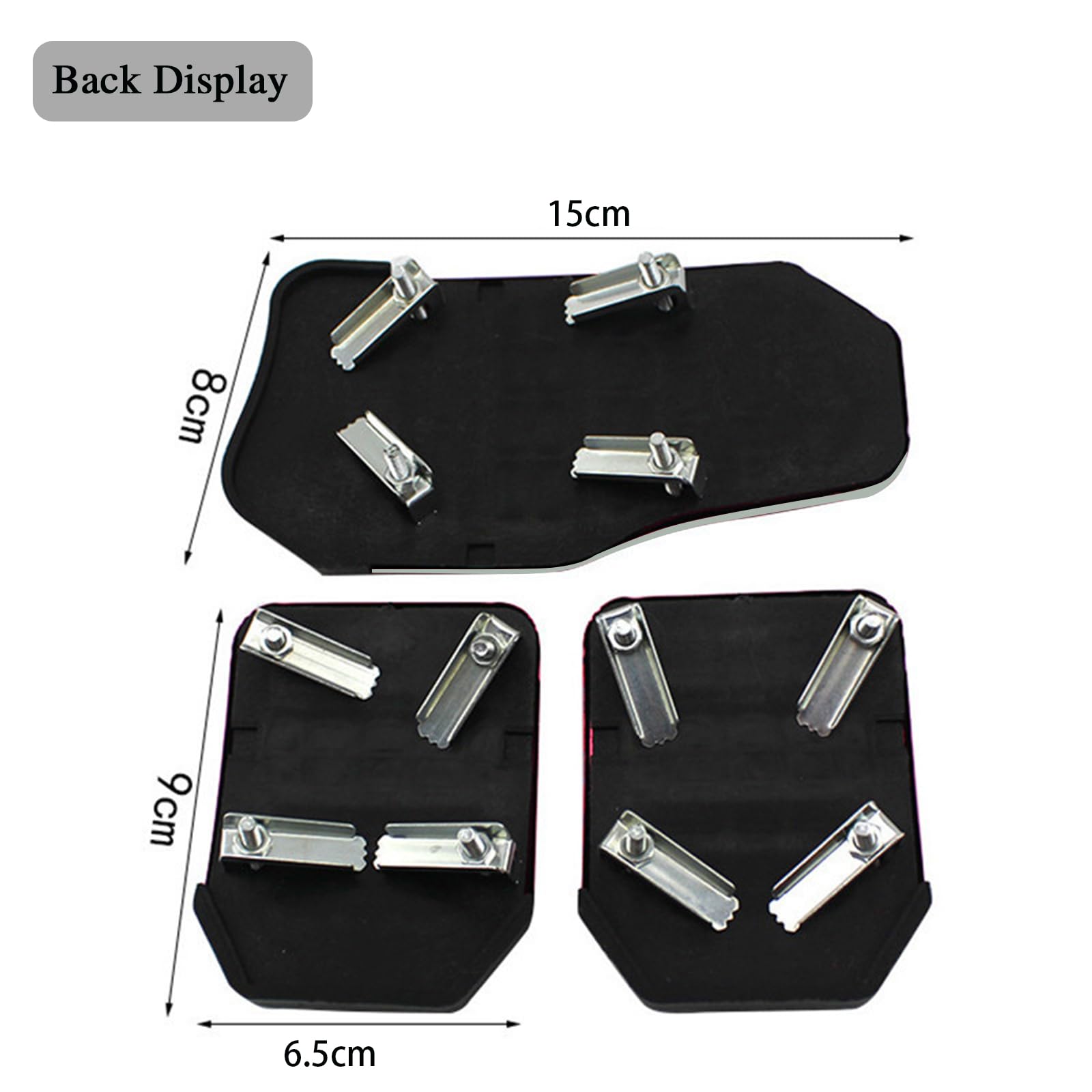 GEARZAAR Non-Slip Automatic Gas Brake Foot Pedal Pad Cover Set – Silver Aluminum Alloy + PVC, 2Pcs, 6-Month Warranty