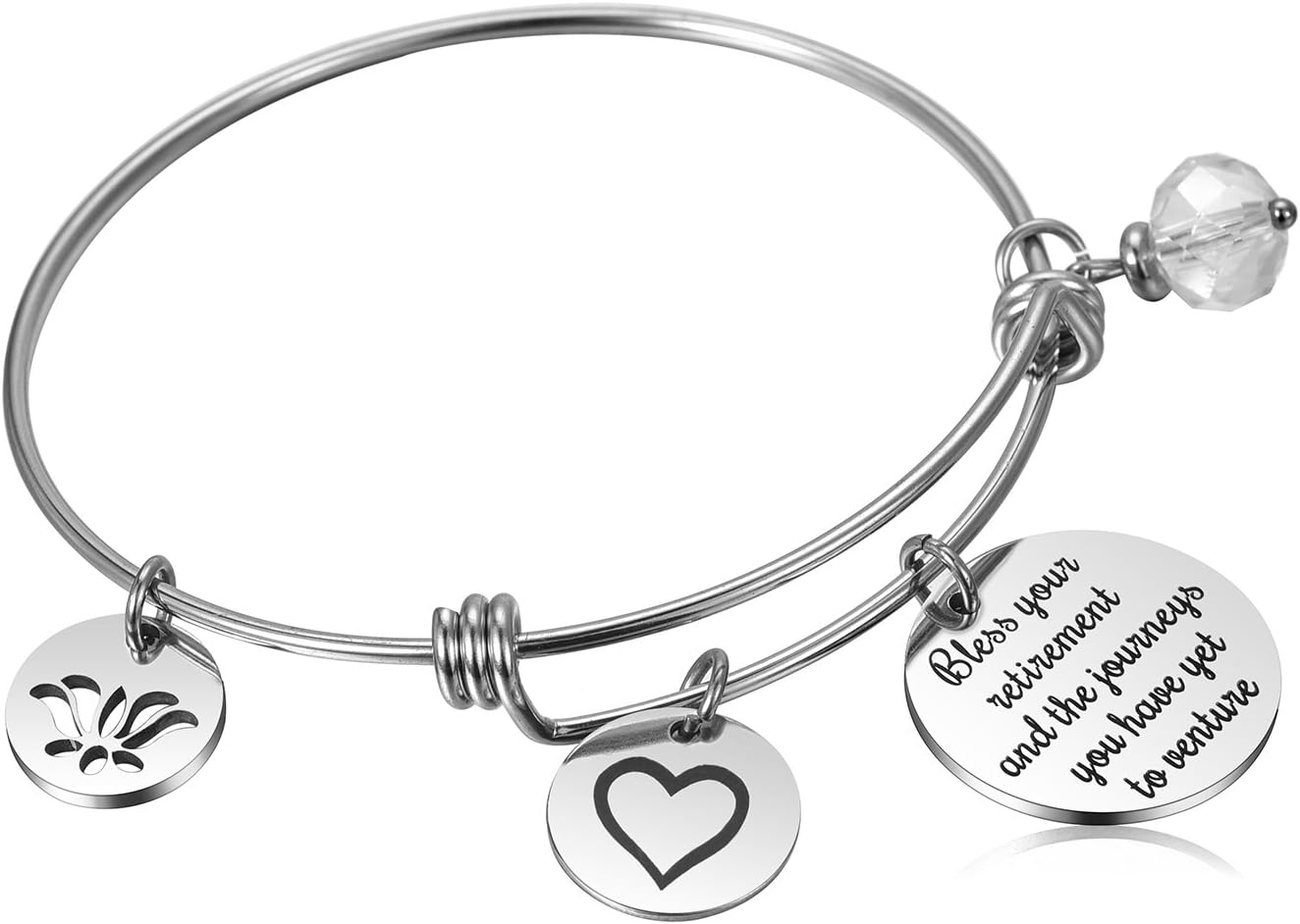 Funny Retirement Gifts for Women Mom, Retirement Bracelet for Coworker, Retired Bangle for Early Nurse, Police, Firefighter, Navy, Army, Military, USAF, Air Force, Marines, Teacher