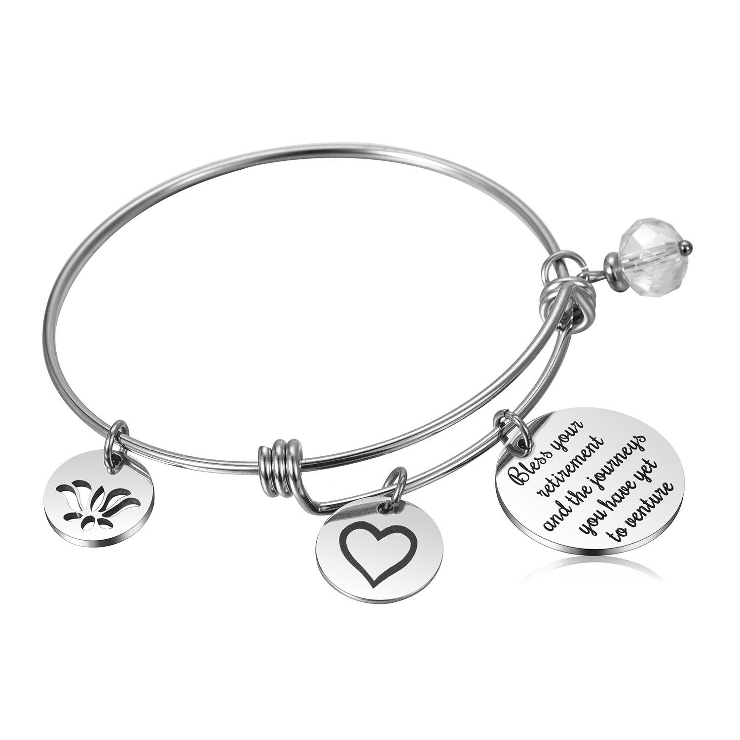 Funny Retirement Gifts for Women Mom, Retirement Bracelet for Coworker, Retired Bangle for Early Nurse, Police, Firefighter, Navy, Army, Military, USAF, Air Force, Marines, Teacher