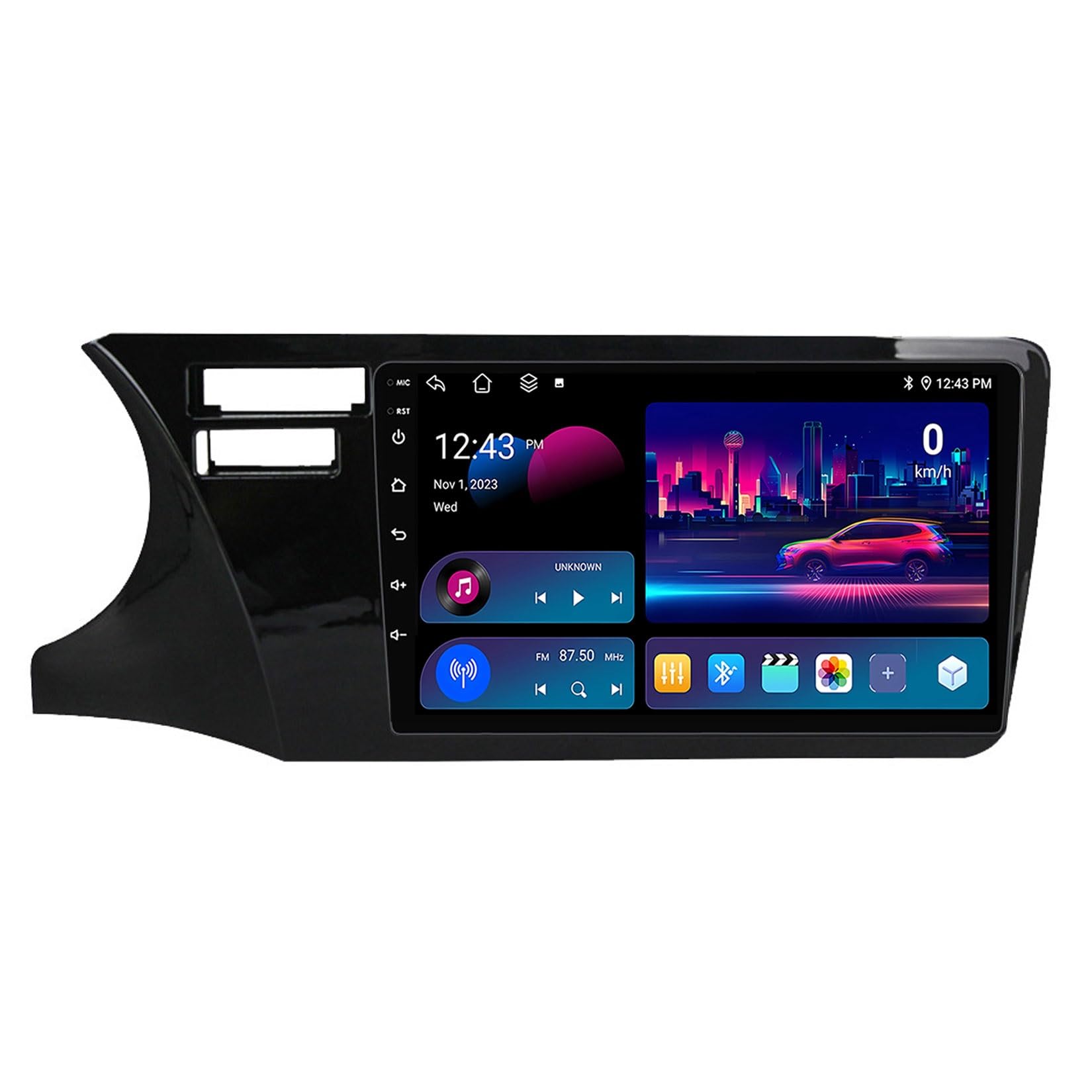 Radio samochodowe z systemem Android 2 Din do Honda City 2014-2017 ekran dotykowy 9-calowy nawigacja satelitarna nawigacja multimedialny odtwarzacz wideo z Bluetooth 4G WiFi FM RDS DSP(P18 8Core 6+