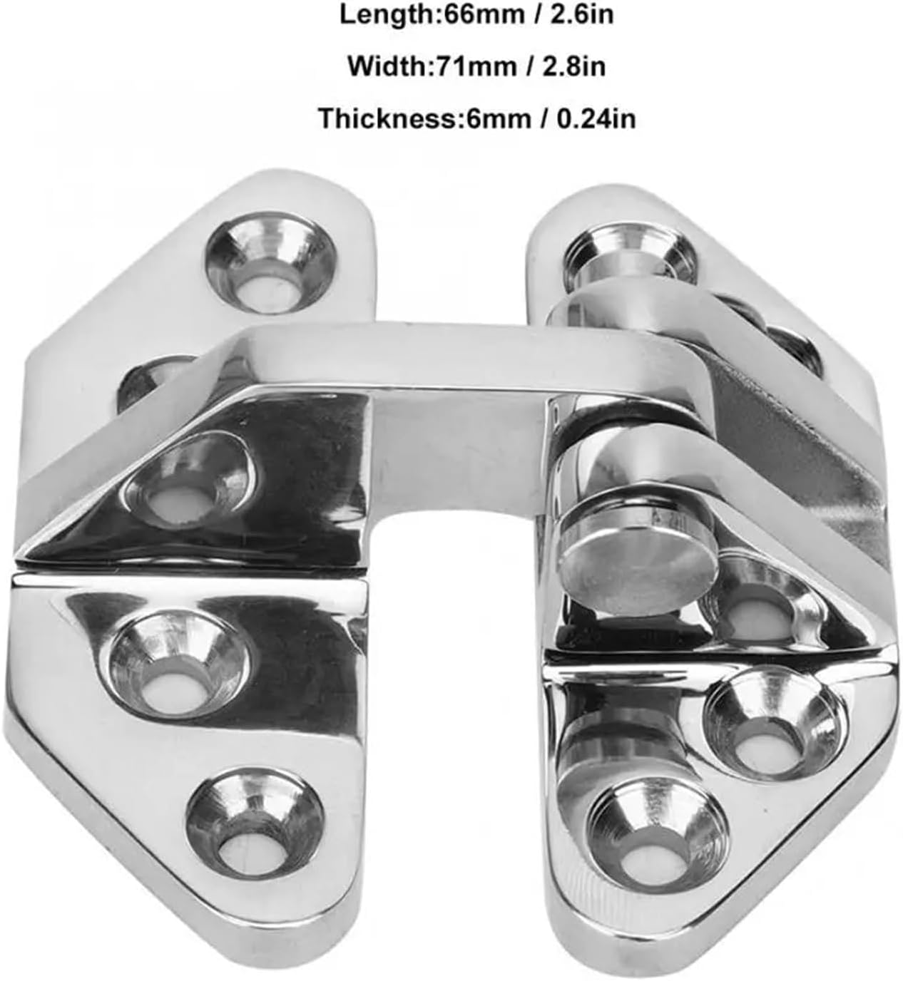 66x71x6mm Boat Hinge Stainless Steel Shaped Strap Furniture Door Window Cabinet Hinge