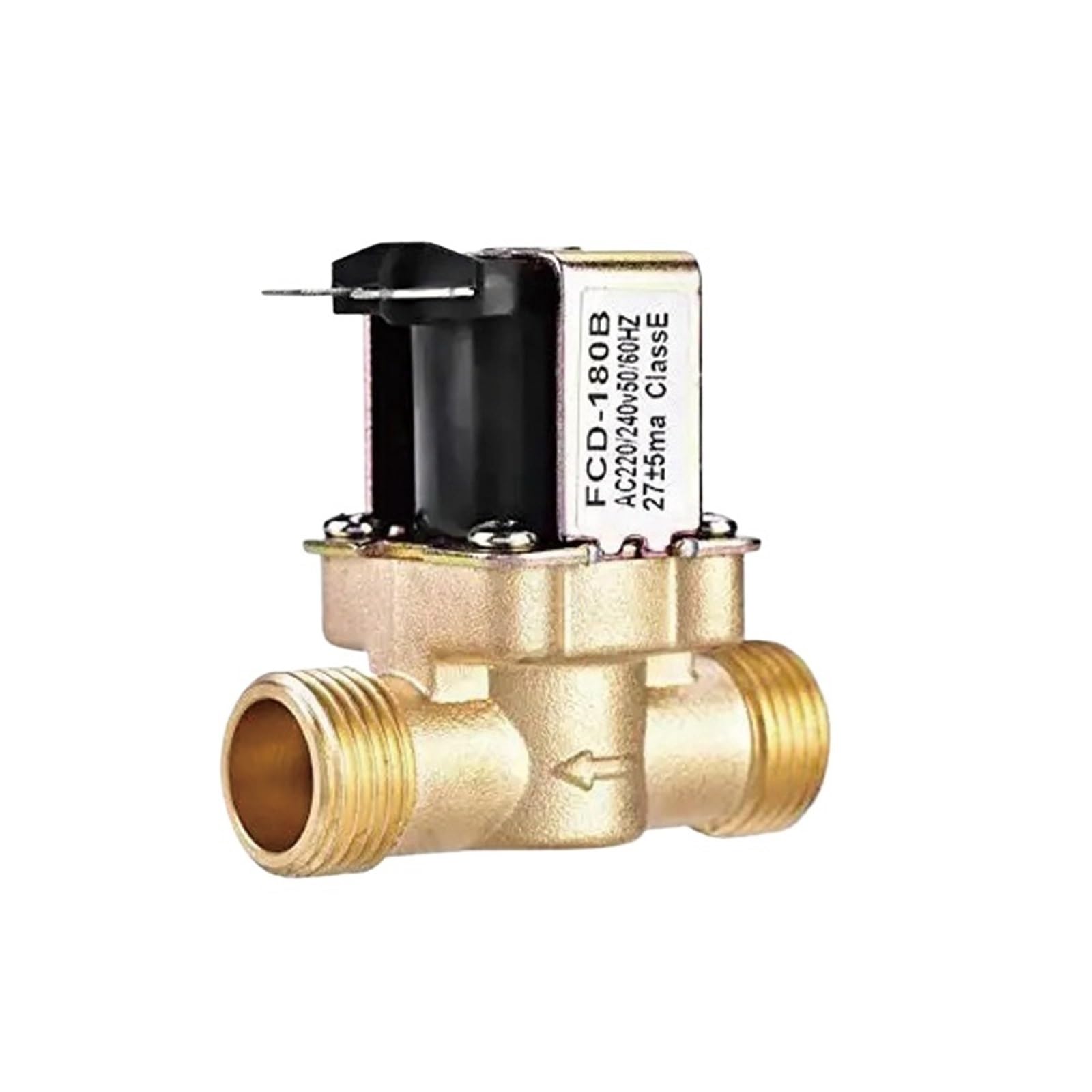 Normally Closed Brass Electric Solenoid G1/2'' DC12v DC24v AC220v Water Air Inlet Flow Switch for Solar Heater Valve(12V)