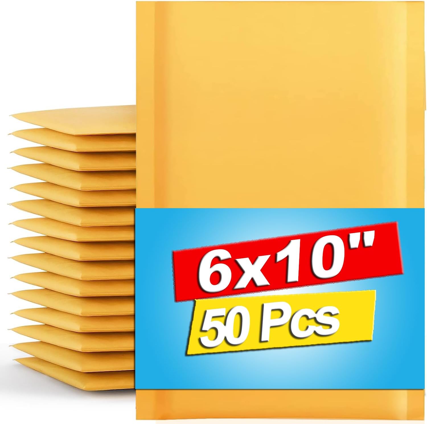 Kraft Bubble Mailers 8.5x12 Inch 200 Pack, Tear Resistant Padded Envelopes, Thick Self Sealing Bubble Envelopes, Suitable for Small Businesses, Shipping, Mailing, Packaging, Yellow