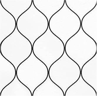 Retro Self Adhesive 12-Inch Vinyl Floor Tiles, 20 Tiles - 12" x 12", Scallop Pattern - Peel & Stick, DIY Flooring for Kitchen, Dining Room, Bedrooms & Bathrooms by Achim Home Decor