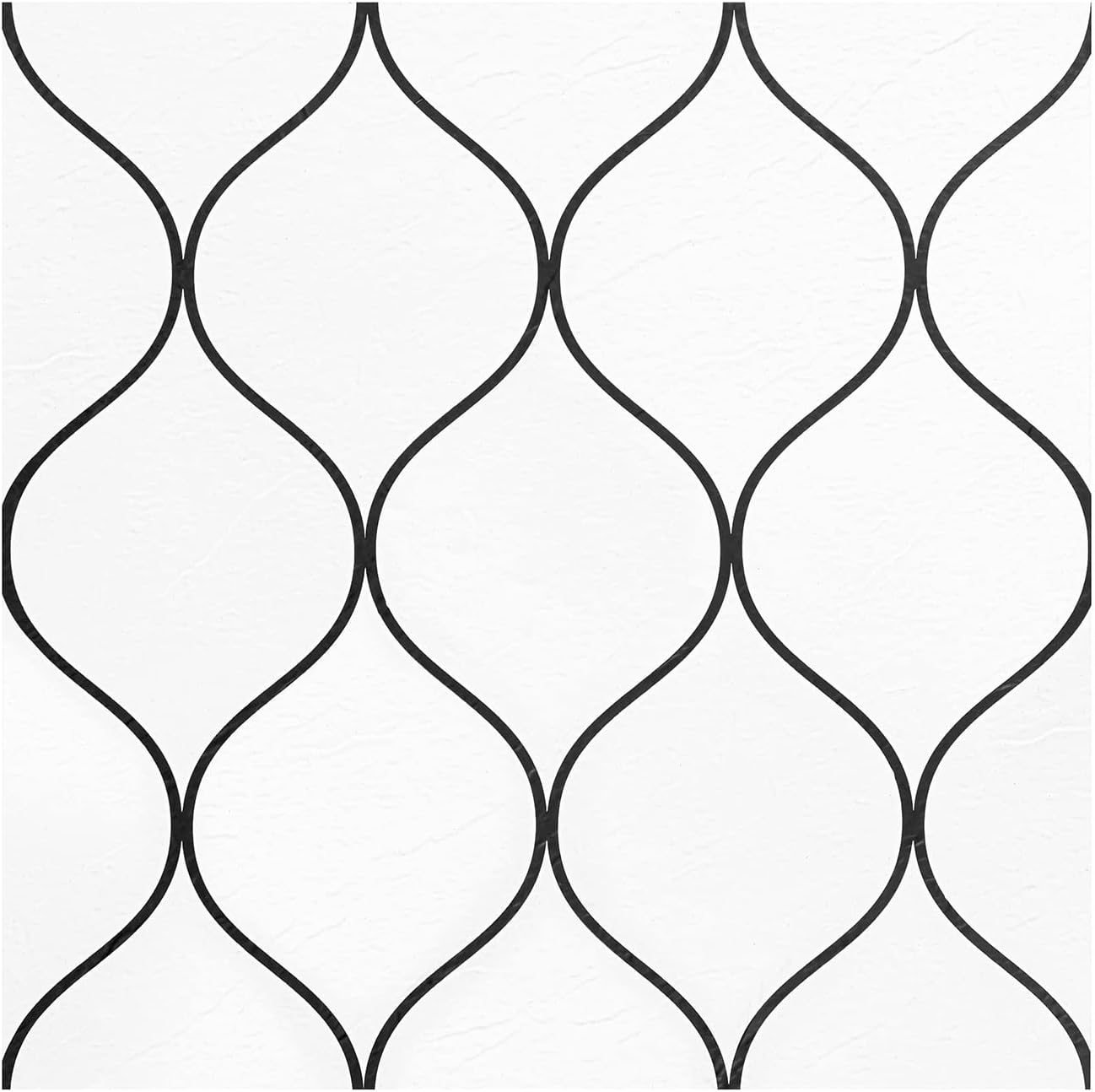 Retro Self Adhesive 12-Inch Vinyl Floor Tiles, 20 Tiles - 12" x 12", Scallop Pattern - Peel & Stick, DIY Flooring for Kitchen, Dining Room, Bedrooms & Bathrooms by Achim Home Decor