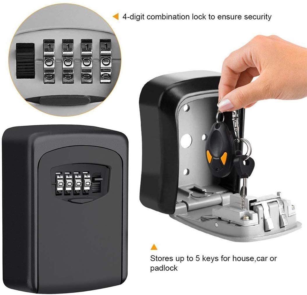 Cassetta Di Sicurezza Portachiavi Con Combinazione 4 Cifre - Impermeabile E Antiruggine Con Montaggio A Parete - Foto 9