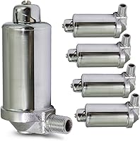 Midline Valve 6J3I5-5 Steam Radiator Air Vent - Quiet Adjustable Heat Regulator, Chrome Steel, 1/8" MIP, 5 Pack
