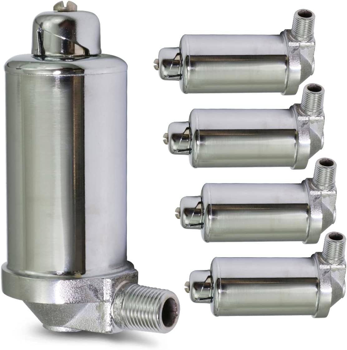 Midline Valve 6J3I5-5 Steam Radiator Air Vent; Heat Regulator Valve; Angle Adjustable Mount; 1/8 in. MIP; Chrome Plated Steel (5 Pack)