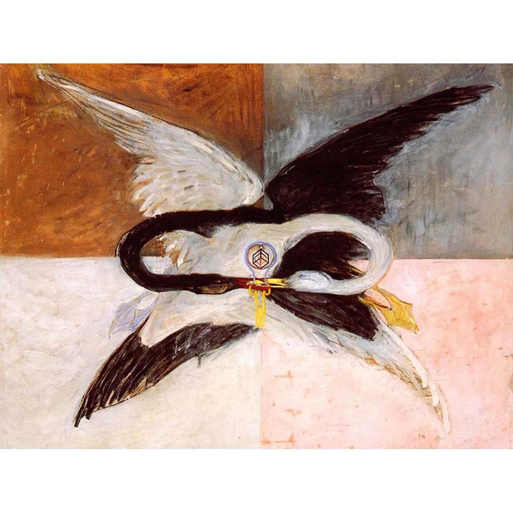 Wee Blue Coo Hilma Af Klint Svanen 1914 Old Master Painting Art Print Poster Wall Decor 12X16 Inch