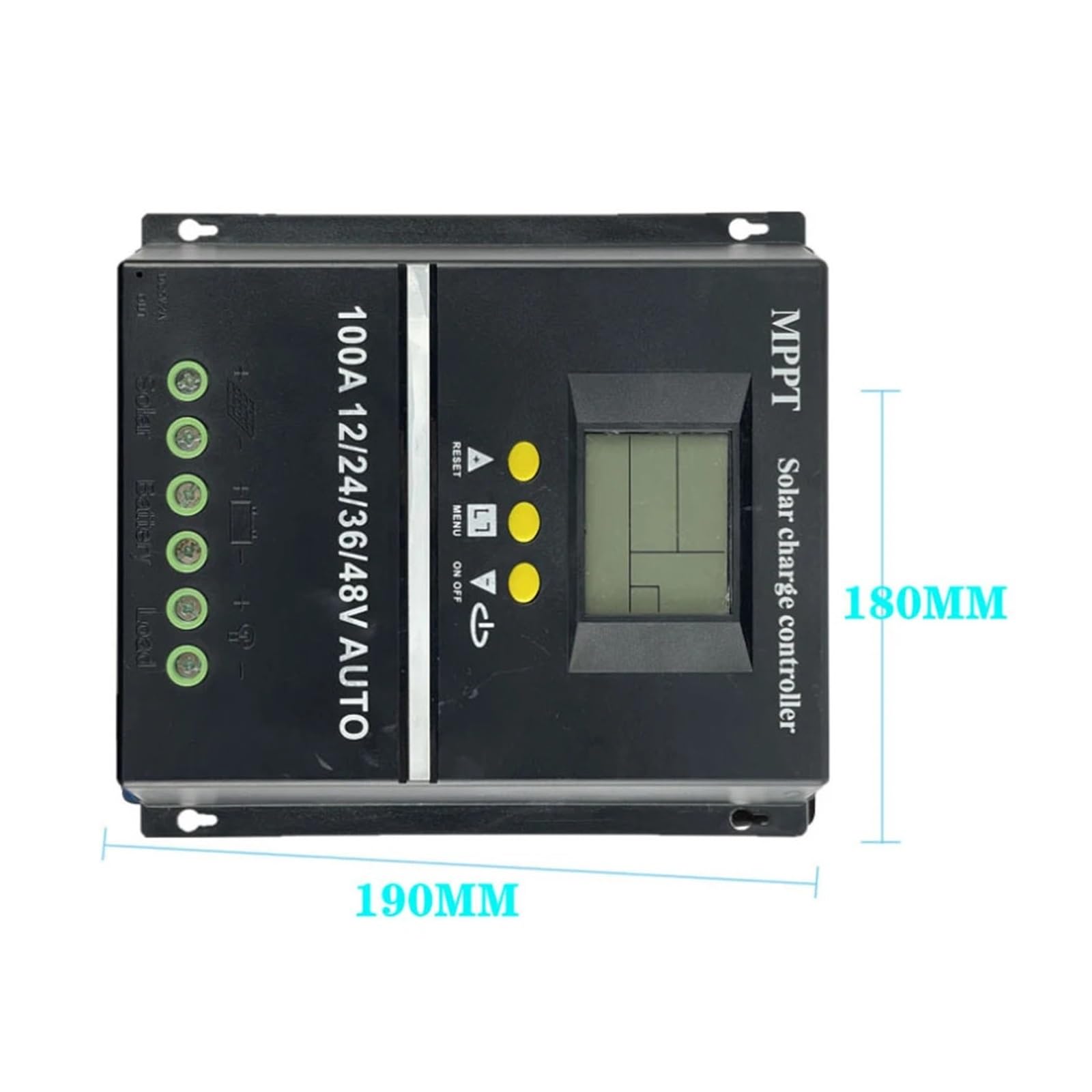 Regolatore di Carica Pannello Solare, Regolatore di carica solare 100A/80A MPPT/PWM 12V/24V/36V/48V Strumenti di controllo automatico Caricabatteria solare fotovoltaico con display LCD e doppia USB(80