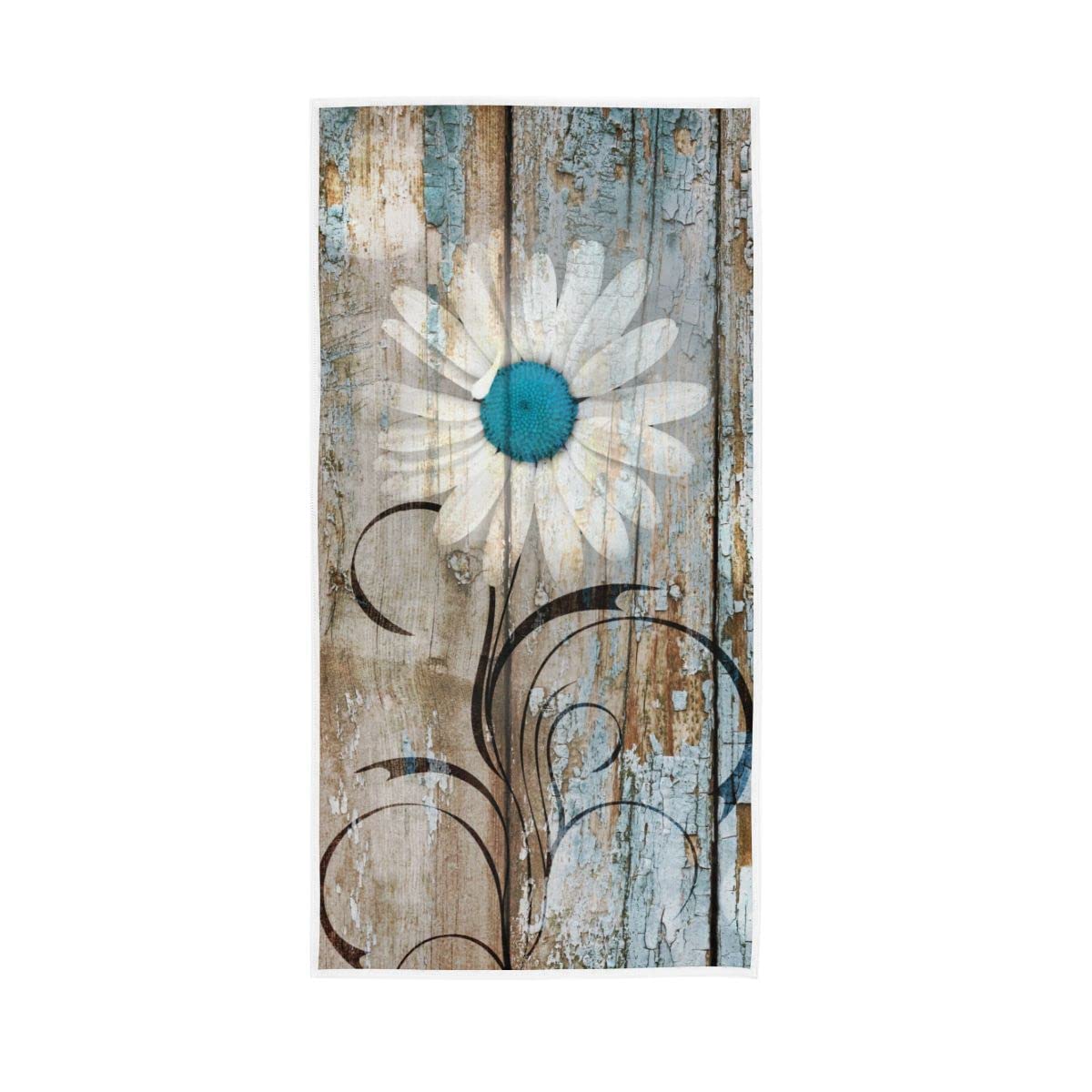 LSRCPD Rustic Daisy Country Farm Style Soft Bath Towel Large Hand Towels Multipurpose for Bathroom Hotel Gym Spa 30"x15"