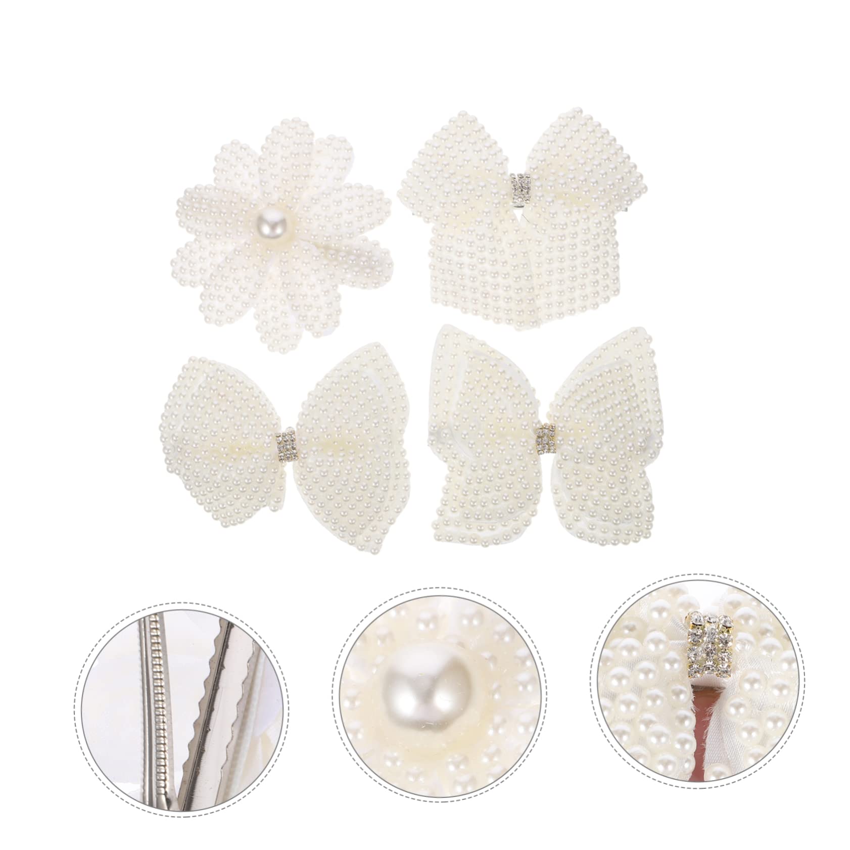 minkissy 12pezzi Fermagli Per Con Fiocco Di Perle e Strass Clip Alligator Eleganti Per Donne Accessori Per Alla Moda e Comodi Per Ogni Occasione