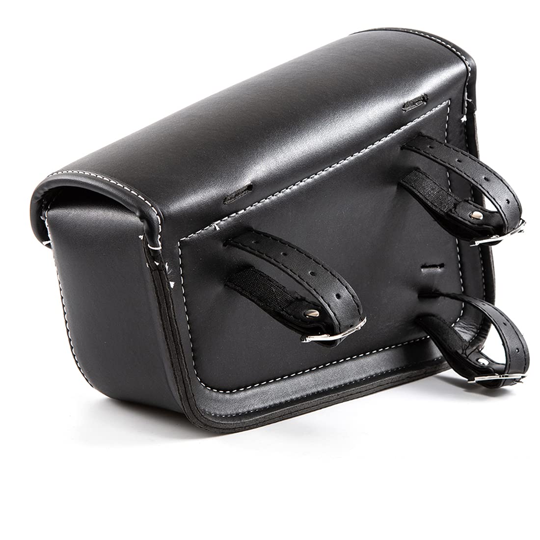 Bolsa Lateral para Motocicleta Alforjas de Cuero PU Bolsa de Herramientas Negra Lado Derecho