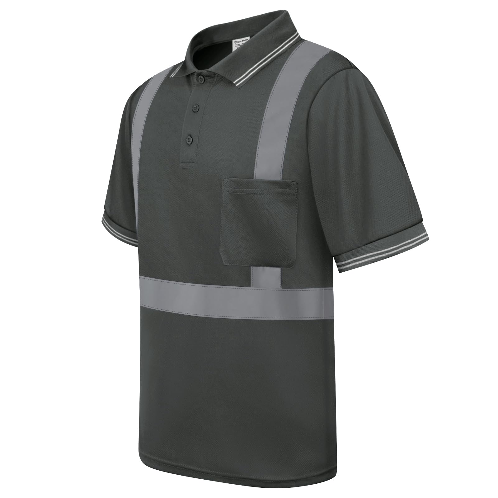 Uno Mejor High Visibility Polo Shirts for Men Class 3 Hi Vis Reflective Safety Construction Shirts for Men Women, Short Sleeve Work Shirts, Meet ANSI,