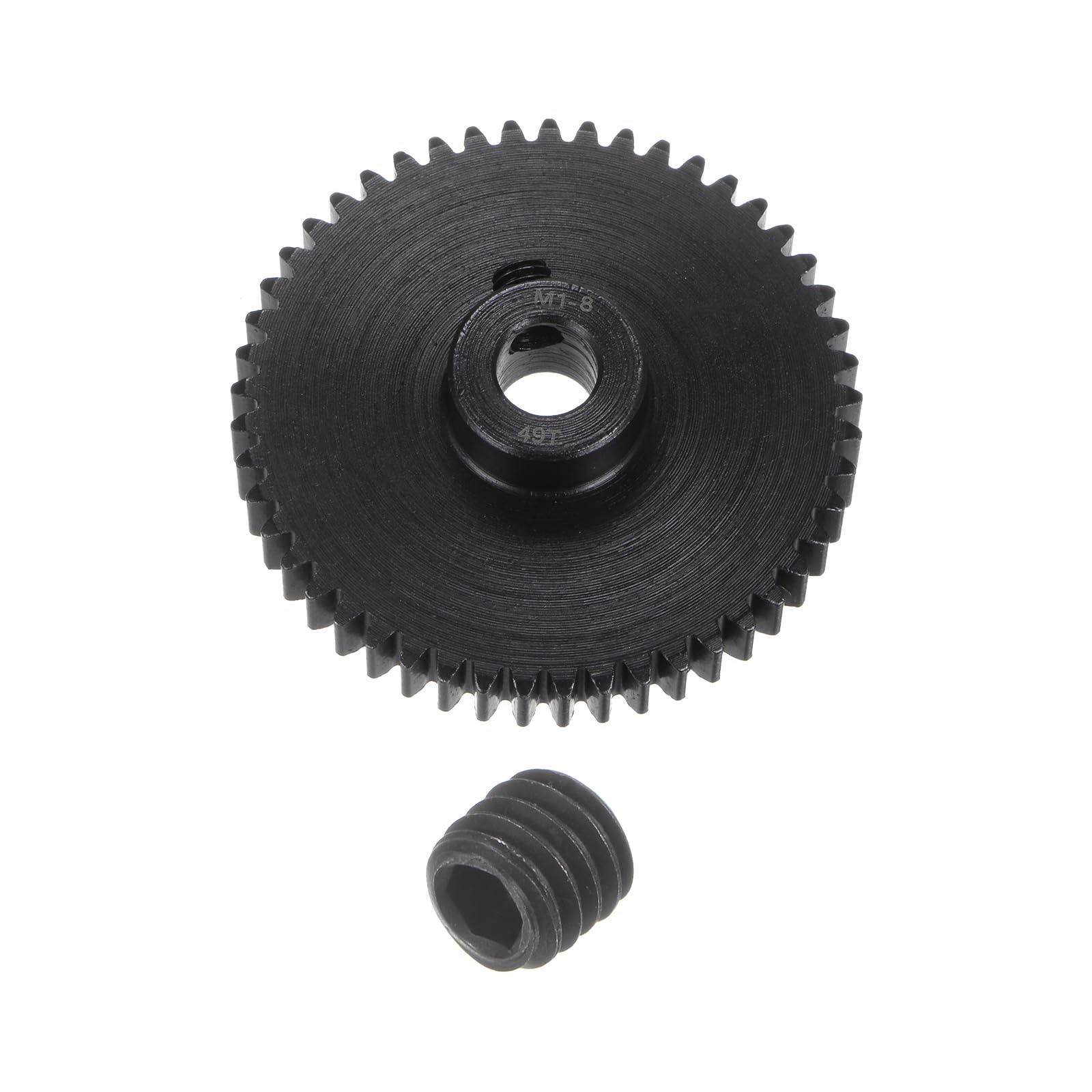 sourcing map Mod 1 49T Pignon engrenage 8 mm Alésage en acier trempé Support moteur pignon pour voiture RC camion Gear Drive