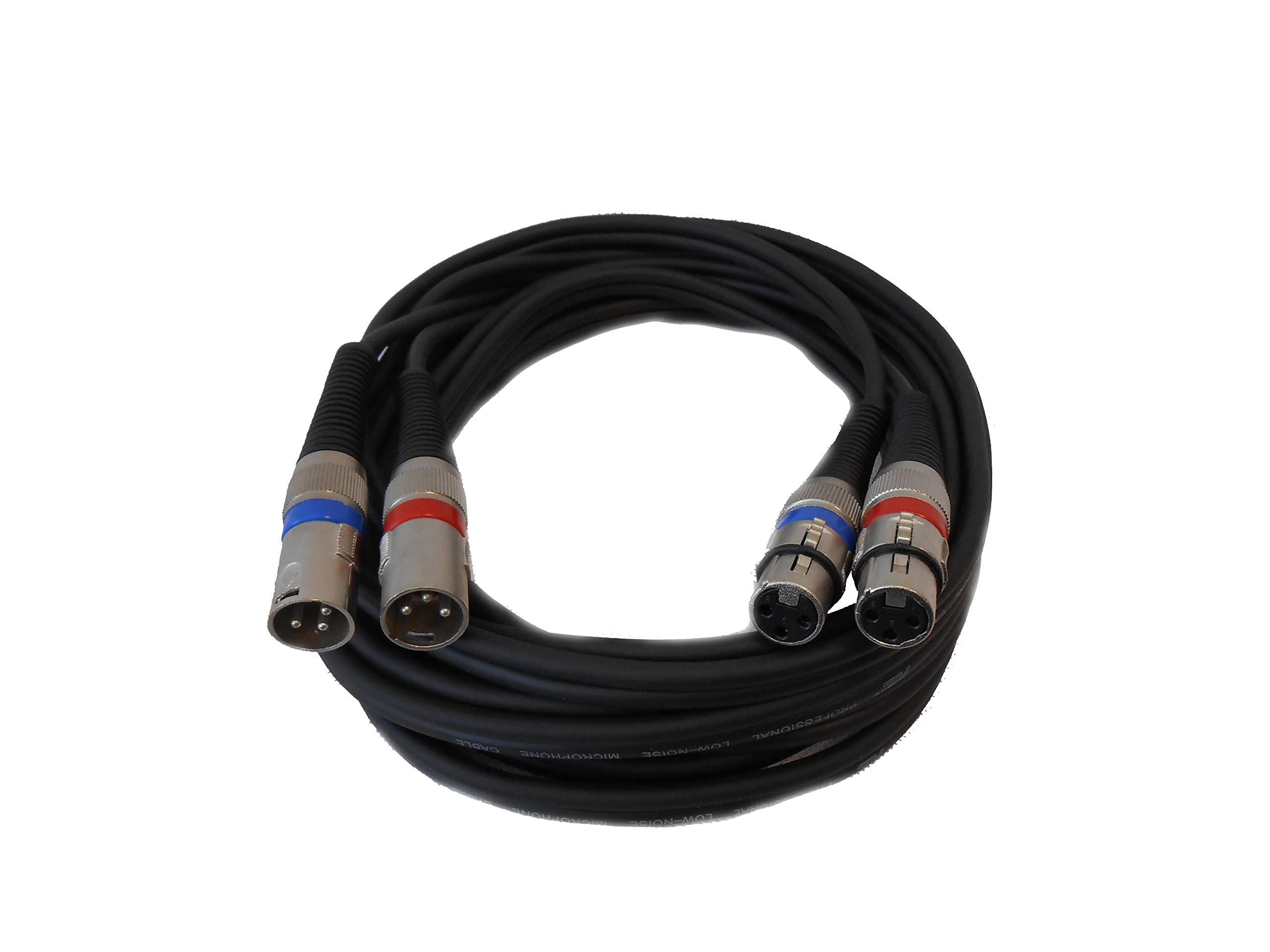 Audio2000'S ADC203H2 - Confezione da due cavi bilanciati integrati da XLR maschio a XLR femmina, per audio, patch/registrazione/stage, 2 cavi integrati doppi/stereo