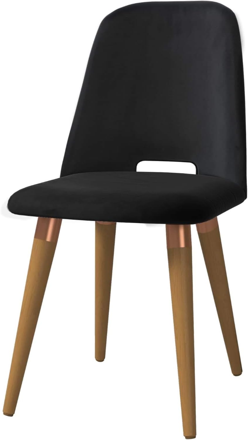 Best Quality 🔥 Manhattan Comfort Selina Mid Century Modern Upholstered Living Room Armchair, 17.71, Black