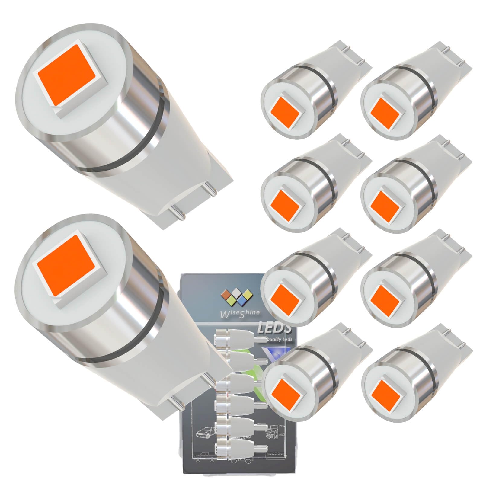 Wiseshine 1.5Watt W5W LED Bulb Red 194 T10 158 168 LED Light Bulb Car Automotive Camper Landscape Truck RV Interior Bulbs for Dome Door Footlights Light Non Polarity DC 12V-24V(Pack 10)