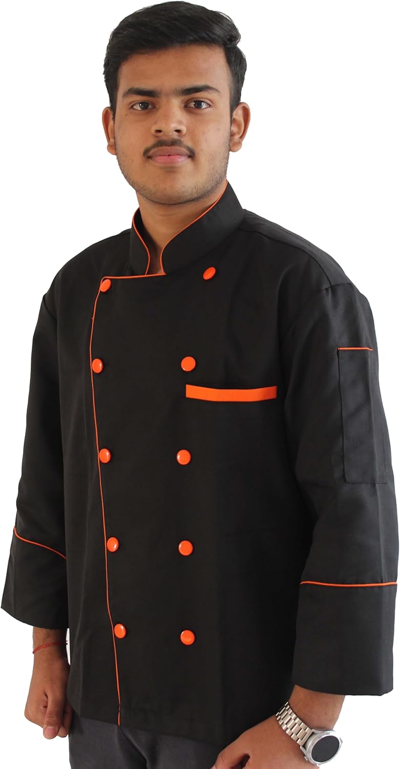 warrior point New Executive Contrast Piping Men's Chef Coat Unisex Chef'Jacket With Exp Ship