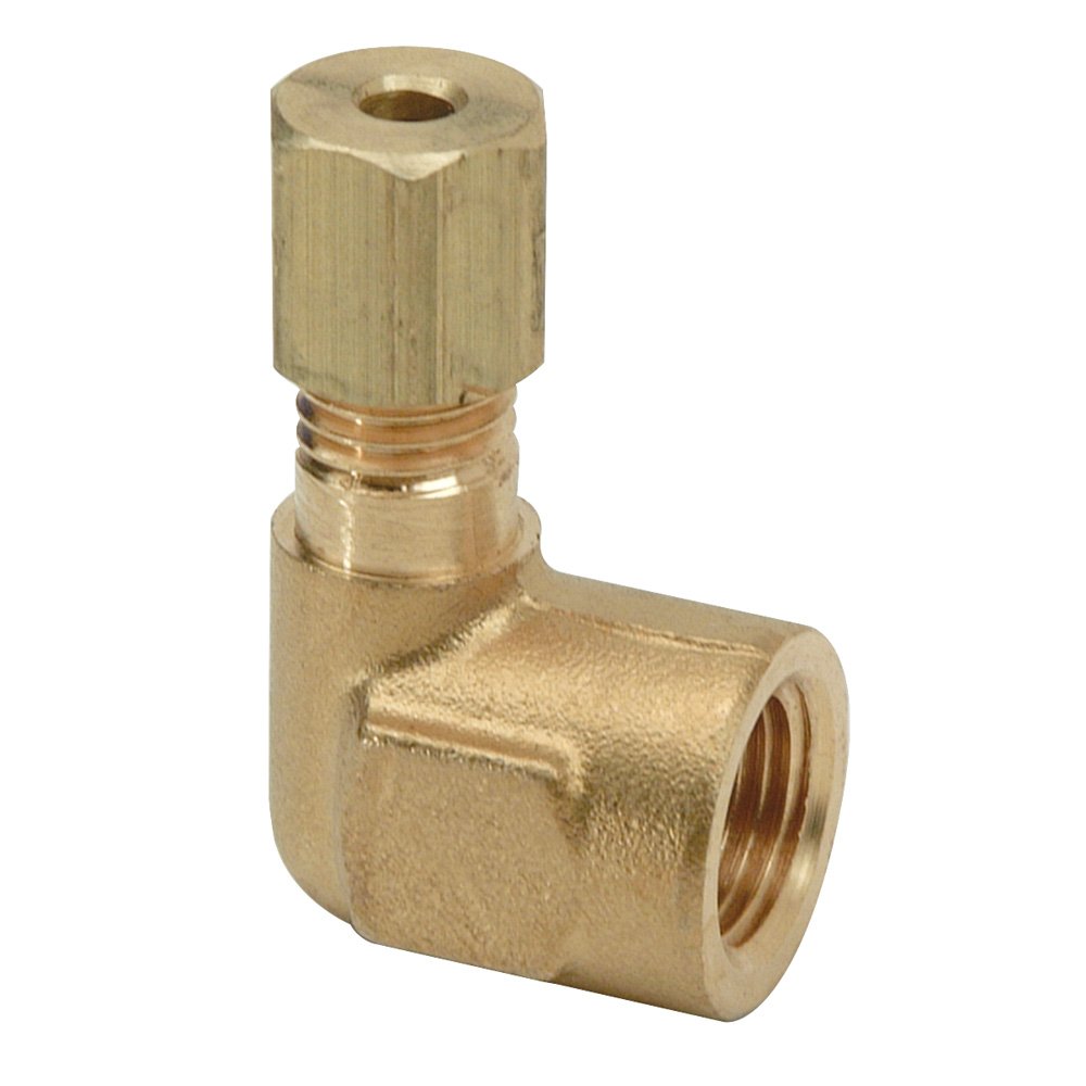 Coude 6,35 mm laiton Brasscraft 70-4-4 pour réparer une fuite sur raccordement 1/4