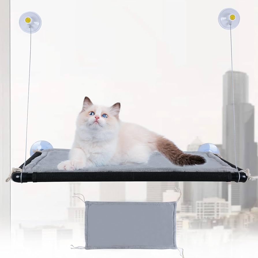 Amaca Per Gatti Da Finestra - Mensola Con Ventose Per Gatti Fino A 25 Kg, Design A Doppio Strato - Foto 10