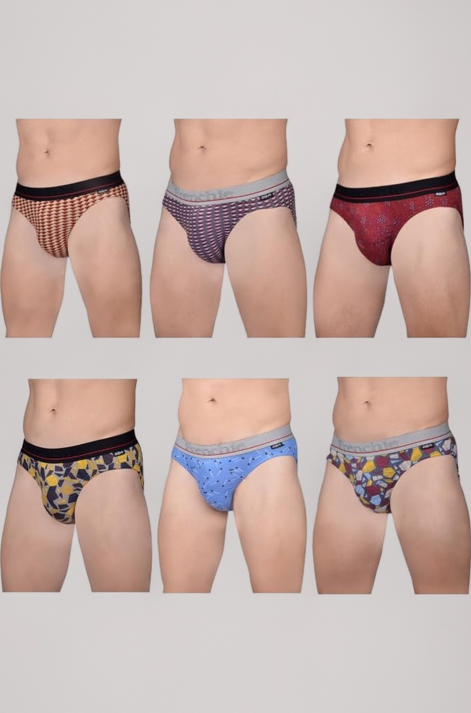 Designer Printed Outer Elastic Men's Soft Cotton Briefs | Combo Briefs for Men