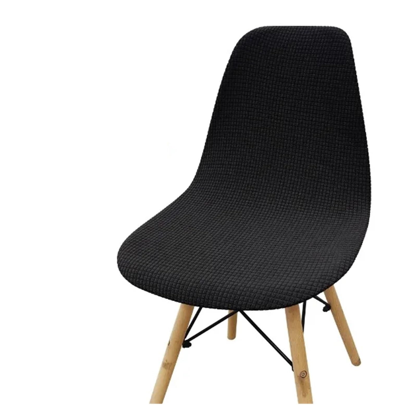 CGRSDSD Dining Chair Covers Waterproof Jacquard Chair Cover Stretch Washable Short Round Back Chair Covers Dining Room Adjustable Chair Seat Covers(Black)